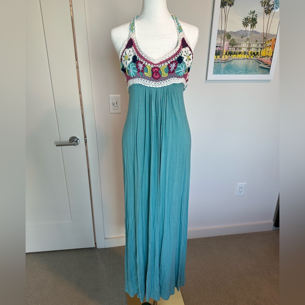 Crochet Maxi Halter Dress